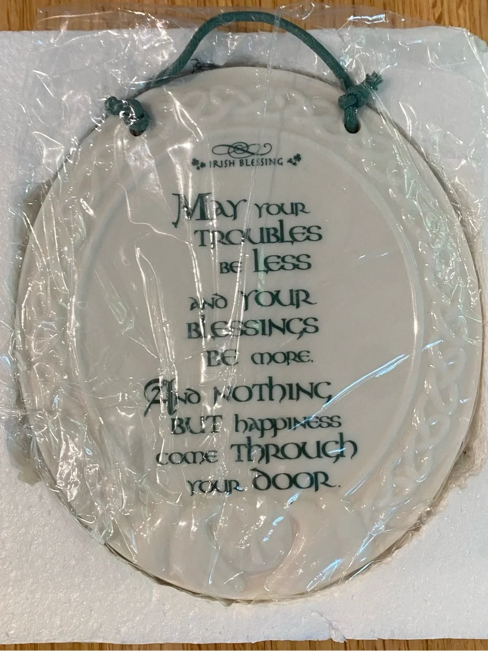 Irish Happiness Blessing Plaque - White Label
